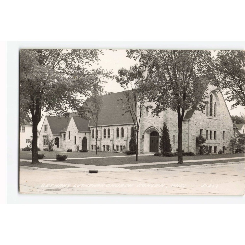 RPPC Bethany Lutheran Church Kohler Wisconsin WI L L Cook Real Photo Postcard - Picture 1 of 2